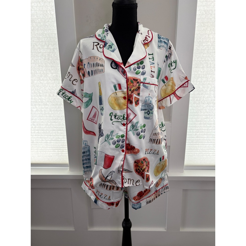 Sheshow Italy Travel Print Pajama Set-M